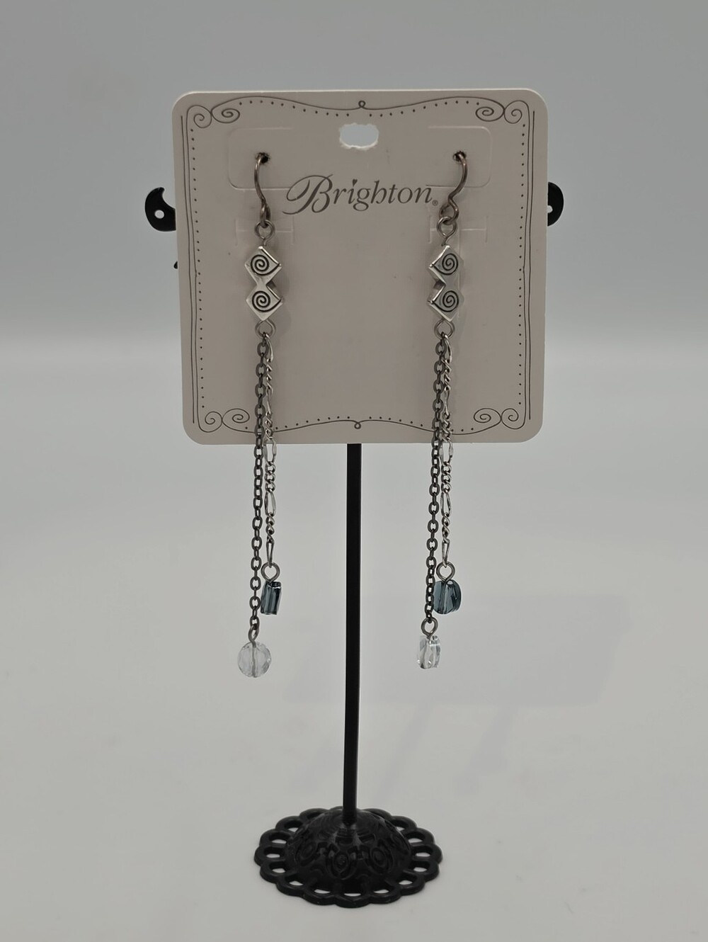 Brighton Marrakesh Bazaar Blue Crystal Long Dangle Earrings featuring